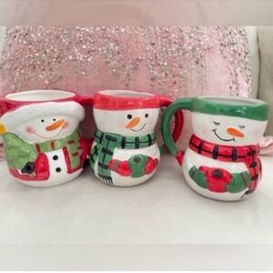 Set of 3 SNOWMAN, HOT CHOCOLATE Mugs